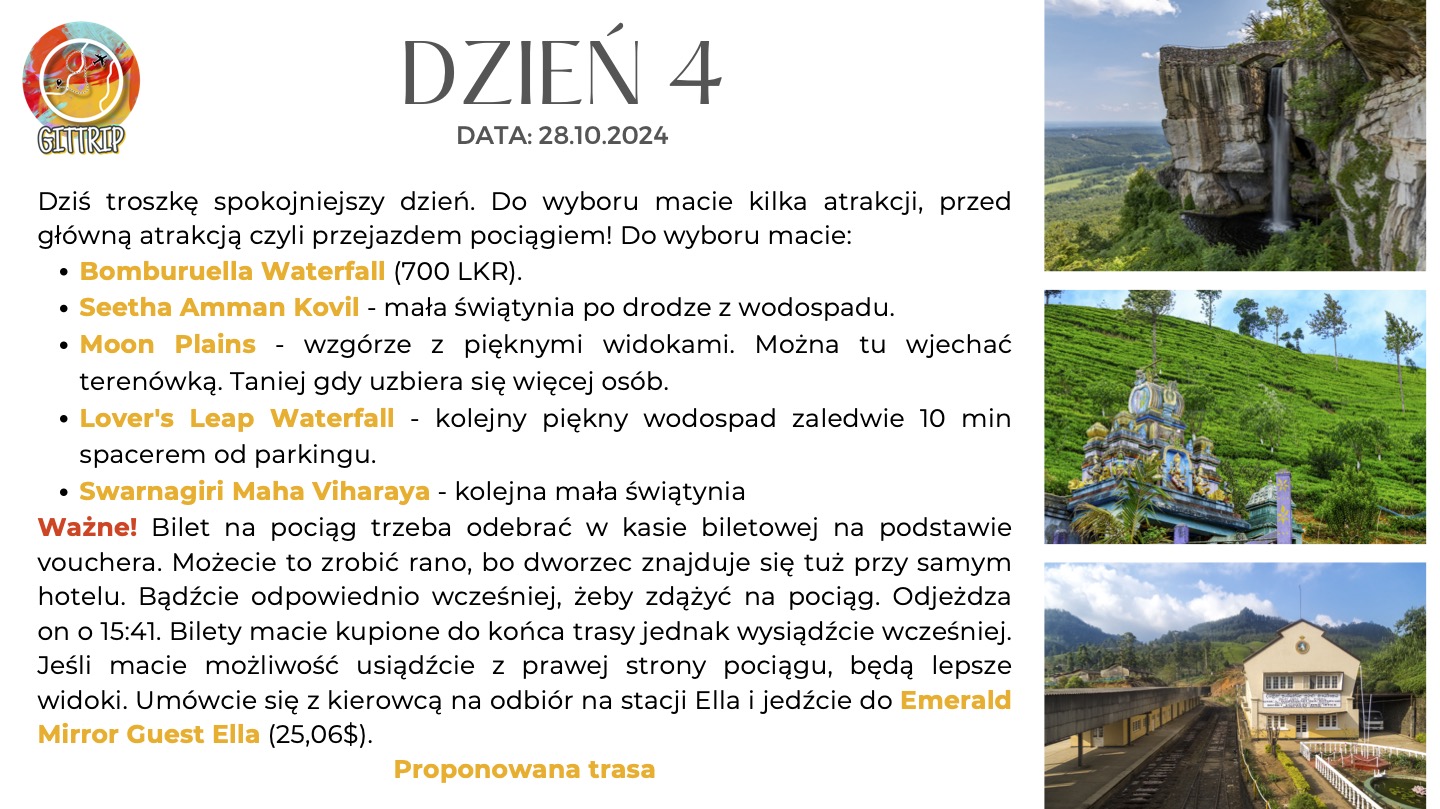 Plan podróży do Ella na Sri Lance, w tym słynna trasa pociągiem