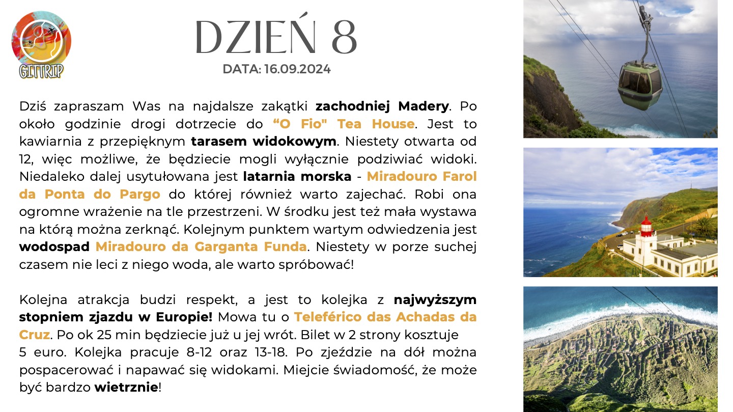 Plan podróży po Maderze, w tym punkty widokowe i kolejka górska