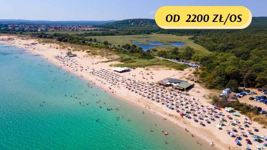 ukazanie wyglądu Bułgarskiego wybrzeża do zobrazowania oferty wyjazdu turystycznego.